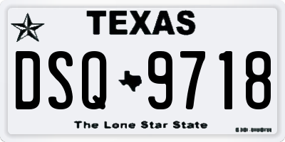 TX license plate DSQ9718