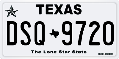 TX license plate DSQ9720