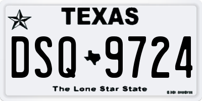 TX license plate DSQ9724