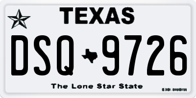 TX license plate DSQ9726
