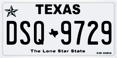 TX license plate DSQ9729