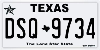 TX license plate DSQ9734