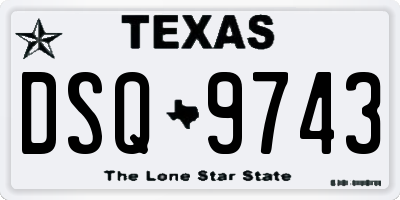TX license plate DSQ9743