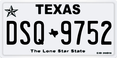TX license plate DSQ9752