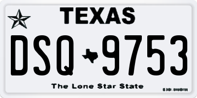 TX license plate DSQ9753