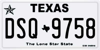 TX license plate DSQ9758