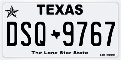 TX license plate DSQ9767