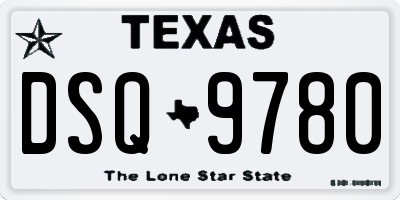 TX license plate DSQ9780