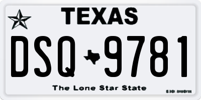 TX license plate DSQ9781