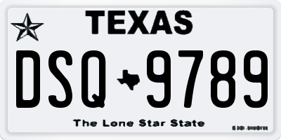 TX license plate DSQ9789