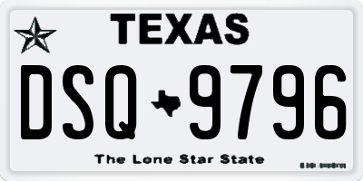 TX license plate DSQ9796