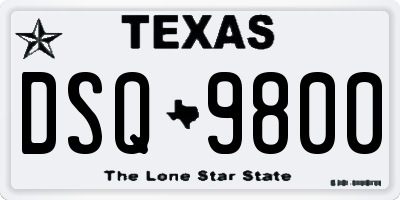 TX license plate DSQ9800