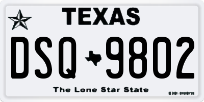 TX license plate DSQ9802
