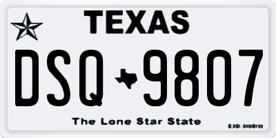 TX license plate DSQ9807