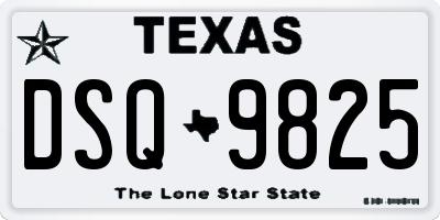 TX license plate DSQ9825