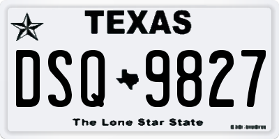 TX license plate DSQ9827