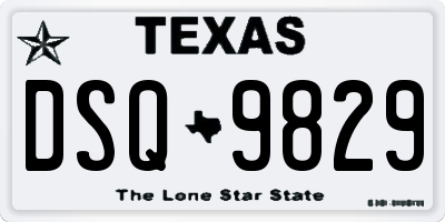 TX license plate DSQ9829