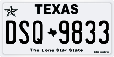 TX license plate DSQ9833