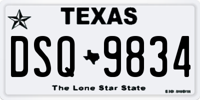 TX license plate DSQ9834