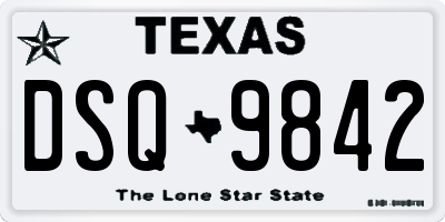 TX license plate DSQ9842