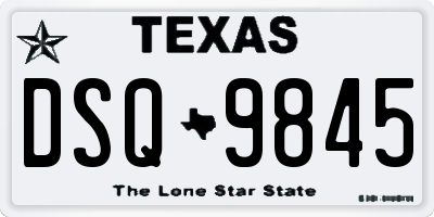 TX license plate DSQ9845