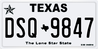 TX license plate DSQ9847