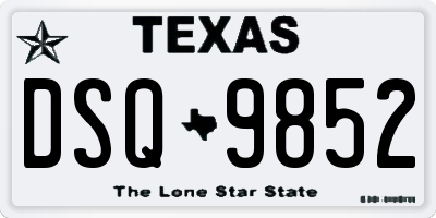 TX license plate DSQ9852