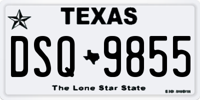 TX license plate DSQ9855