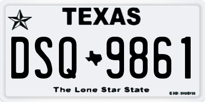 TX license plate DSQ9861