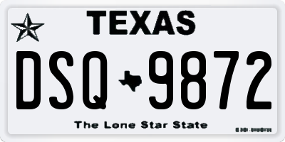 TX license plate DSQ9872
