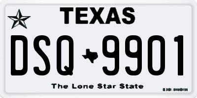 TX license plate DSQ9901