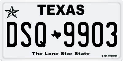 TX license plate DSQ9903