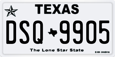 TX license plate DSQ9905
