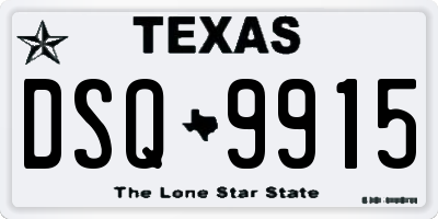TX license plate DSQ9915