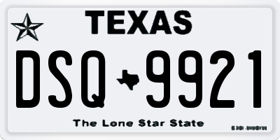 TX license plate DSQ9921
