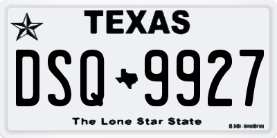 TX license plate DSQ9927