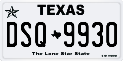 TX license plate DSQ9930