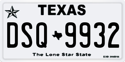 TX license plate DSQ9932