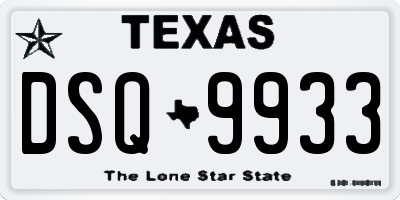 TX license plate DSQ9933