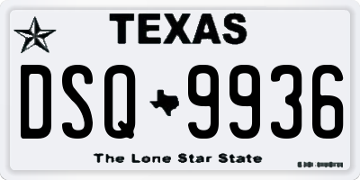 TX license plate DSQ9936