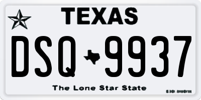 TX license plate DSQ9937