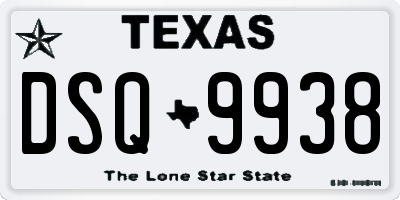 TX license plate DSQ9938