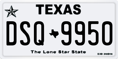 TX license plate DSQ9950