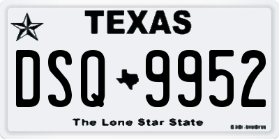TX license plate DSQ9952