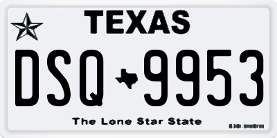 TX license plate DSQ9953