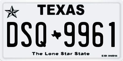 TX license plate DSQ9961