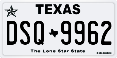 TX license plate DSQ9962