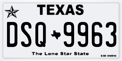 TX license plate DSQ9963