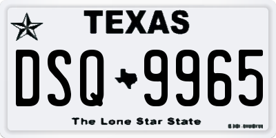 TX license plate DSQ9965