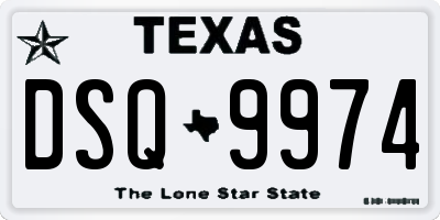 TX license plate DSQ9974
